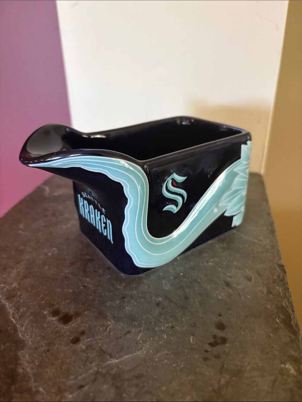 The Kraken Ceramic Pourer with Teal Tentacle Design